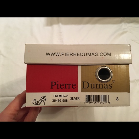 Never worn Pierre Dumas sling back silver heels - Picture 5 of 5